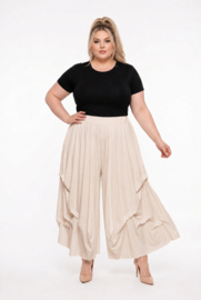 Moonshine katoen wijde broek tricot/stretch apart/in meerdere kleuren