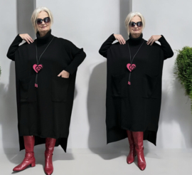 AKH oversized gebreide tuniek/jurk  apart stretch