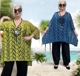 La Bass de modieuze kleuring katoen KANTEN tuniek apart/in meerdere kleuren