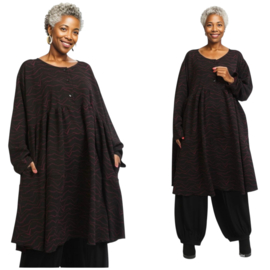 AKH viscose mix A-lijn  jurk met zakken stretch