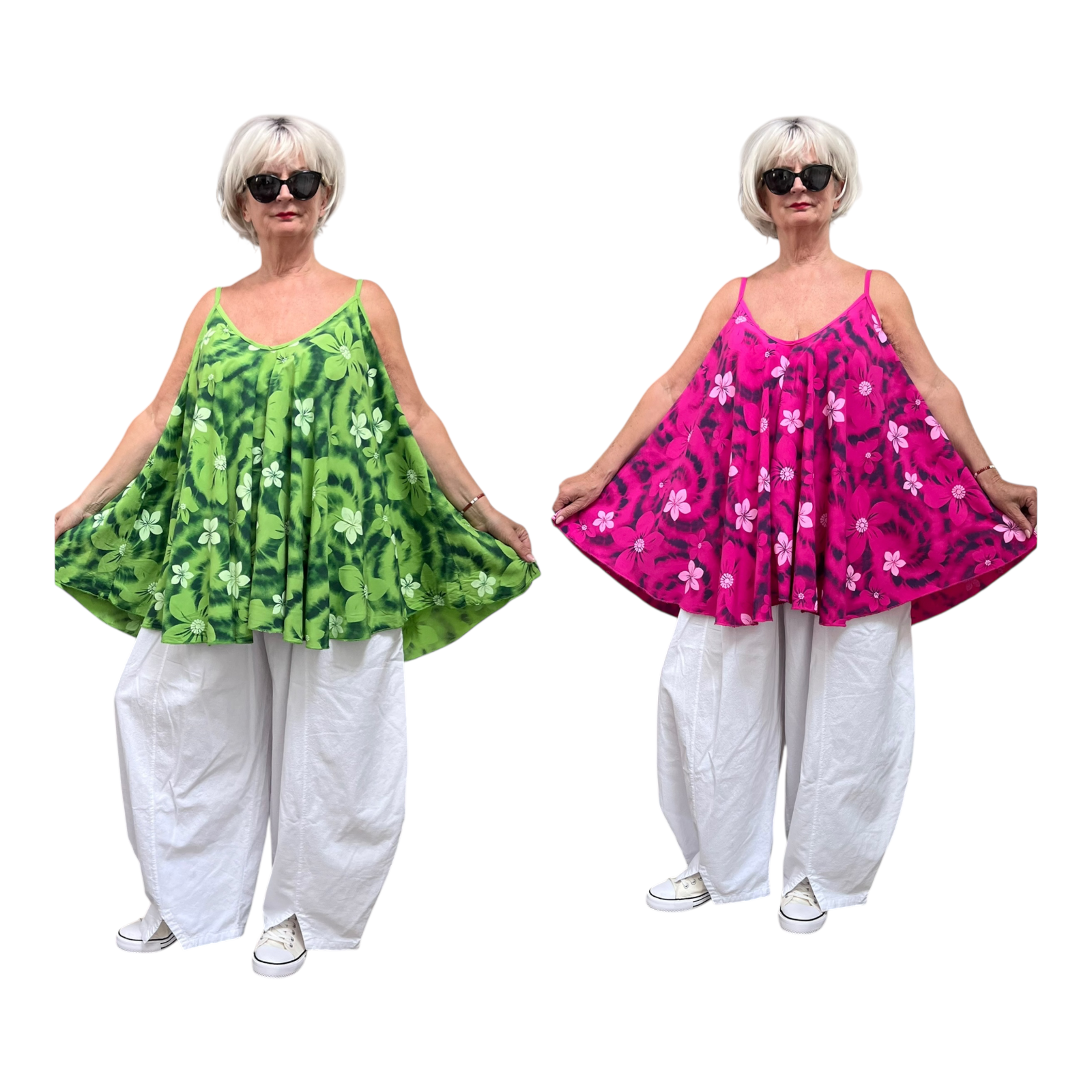 ITALIA oversized viscose A-lijn zomer top/in meerdere kleuren