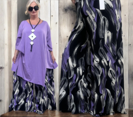ITALY Mode jersey viscose  wijde broek apart /zeer rekbaar