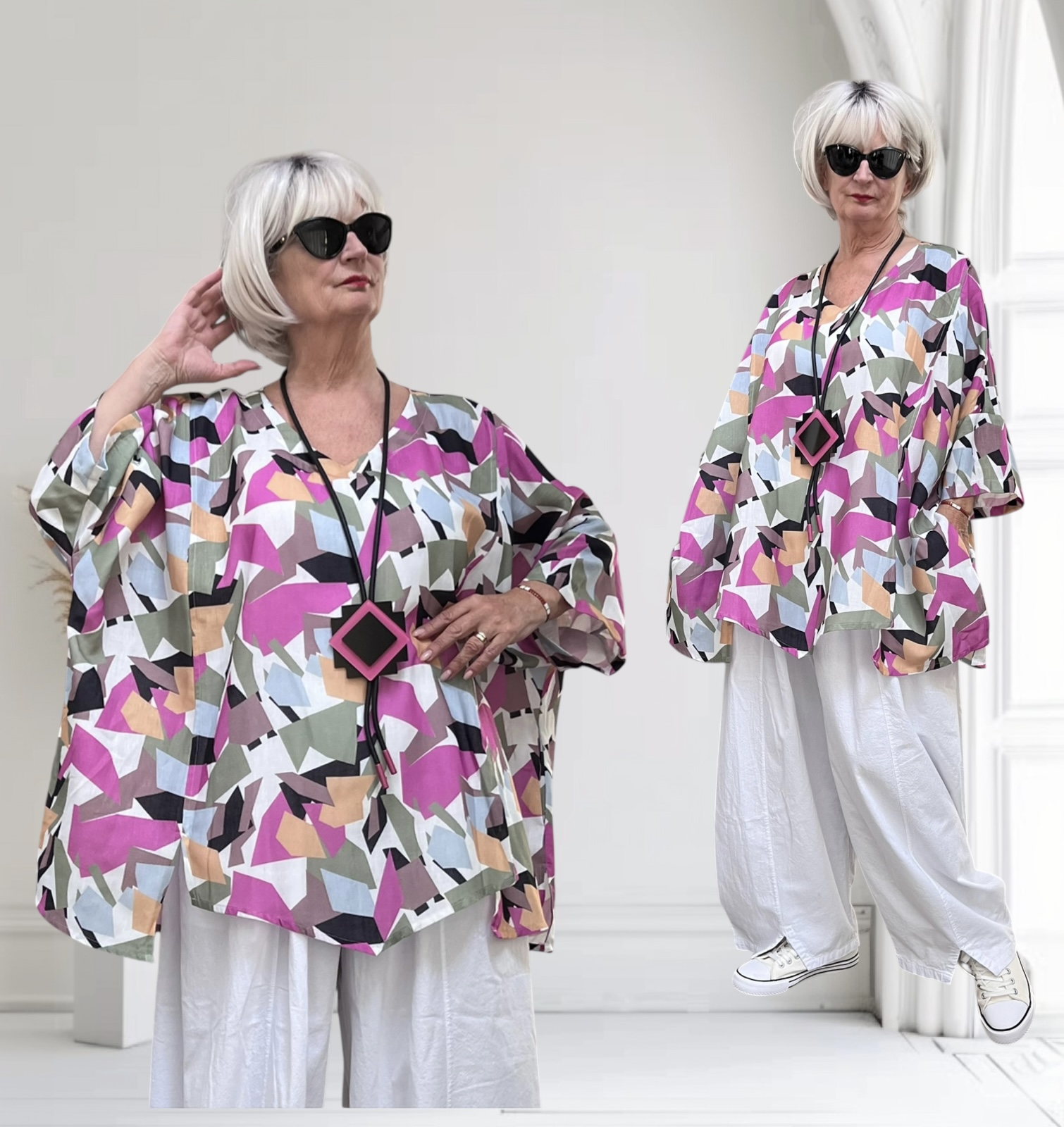 SINNE design.. A- lijn linnen/katoen top/tuniek
