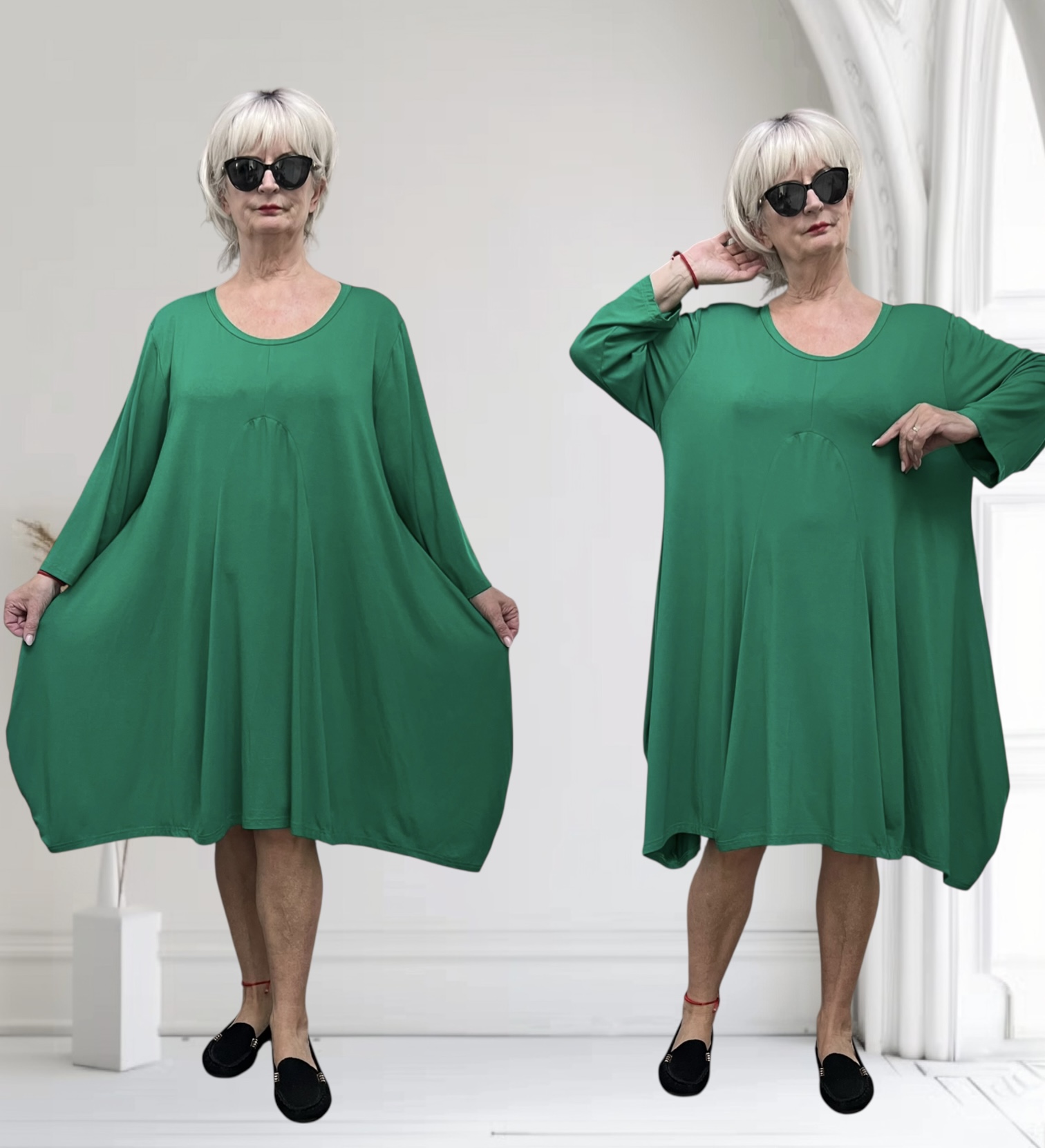 New Jersey oversized viscose A-lijn jurk/tuniek / stretch