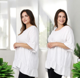 KEKOO design oversized viscose A-lijn top/tuniek wit/zwart