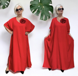 ITALIA viscose poncho met broche/niet doorschijnende