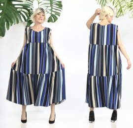 AKH oversized viscose  mix A-lijn  jurk apart/stretch