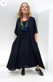 Vincenzo Allocca oversized viscose  A-lijn jurk apart zwart