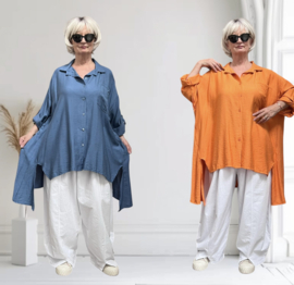 ITALIA oversized viscose blouse/hemd /in meerdere kleuren