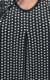 Ninka oversized katoen jersey tricot A-lijn jurk met zakken apart stretch  (extra groot)stretch zwart/wit
