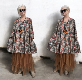 Cindy oversized katoen jersey tricot A-lijn tuniek/jurk met zakken apart stretch