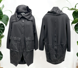 Vincenzo Allocca oversized katoen blazer/vest apart zwart stretch