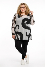 Vincenzo Allocca oversized top stretch/zwart/wit