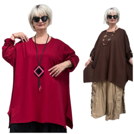 ITALIA MODA oversized katoen A-lijn tuniek stretch/in meerdere kleuren