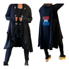Vincenzo Allocca oversized mouwloos A-lijn katoenen vest/jasje met applicatie
