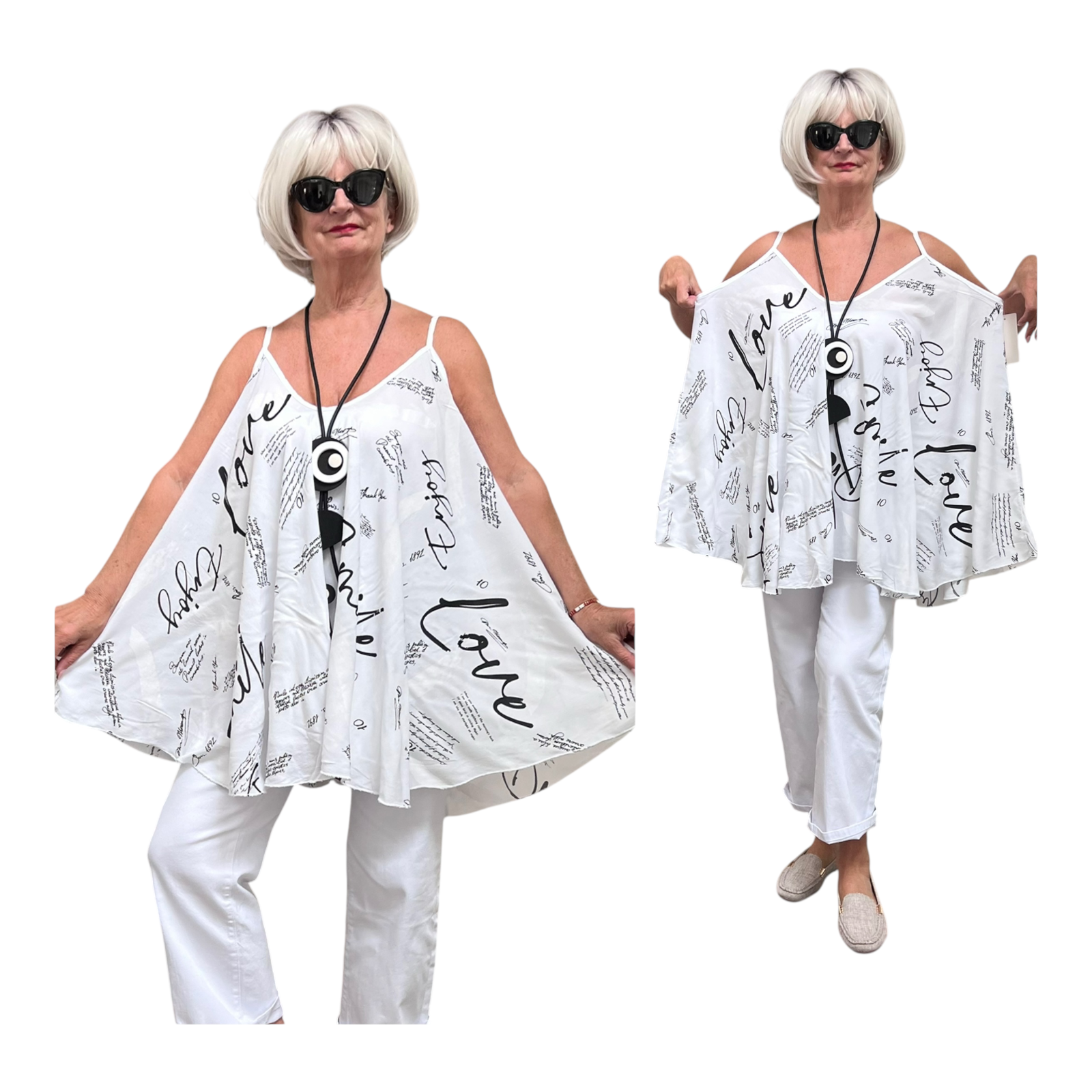 ITALIA oversized viscose A-lijn zomer top