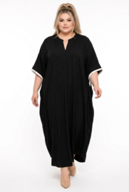 ITALIA MODA viscose jurk/kaftan zwart