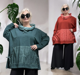 SINNE design de modieuze kleuring oversized katoen A-lijn top/tuniek stretch/in meerdere kleuren