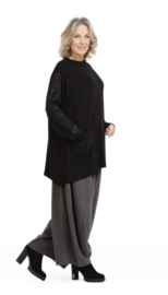 AKH viscose A-lijn oversized top apart stretch zwart