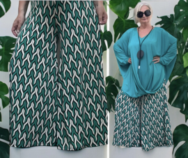 ITALY Mode jersey viscose  wijde broek apart /zeer rekbaar