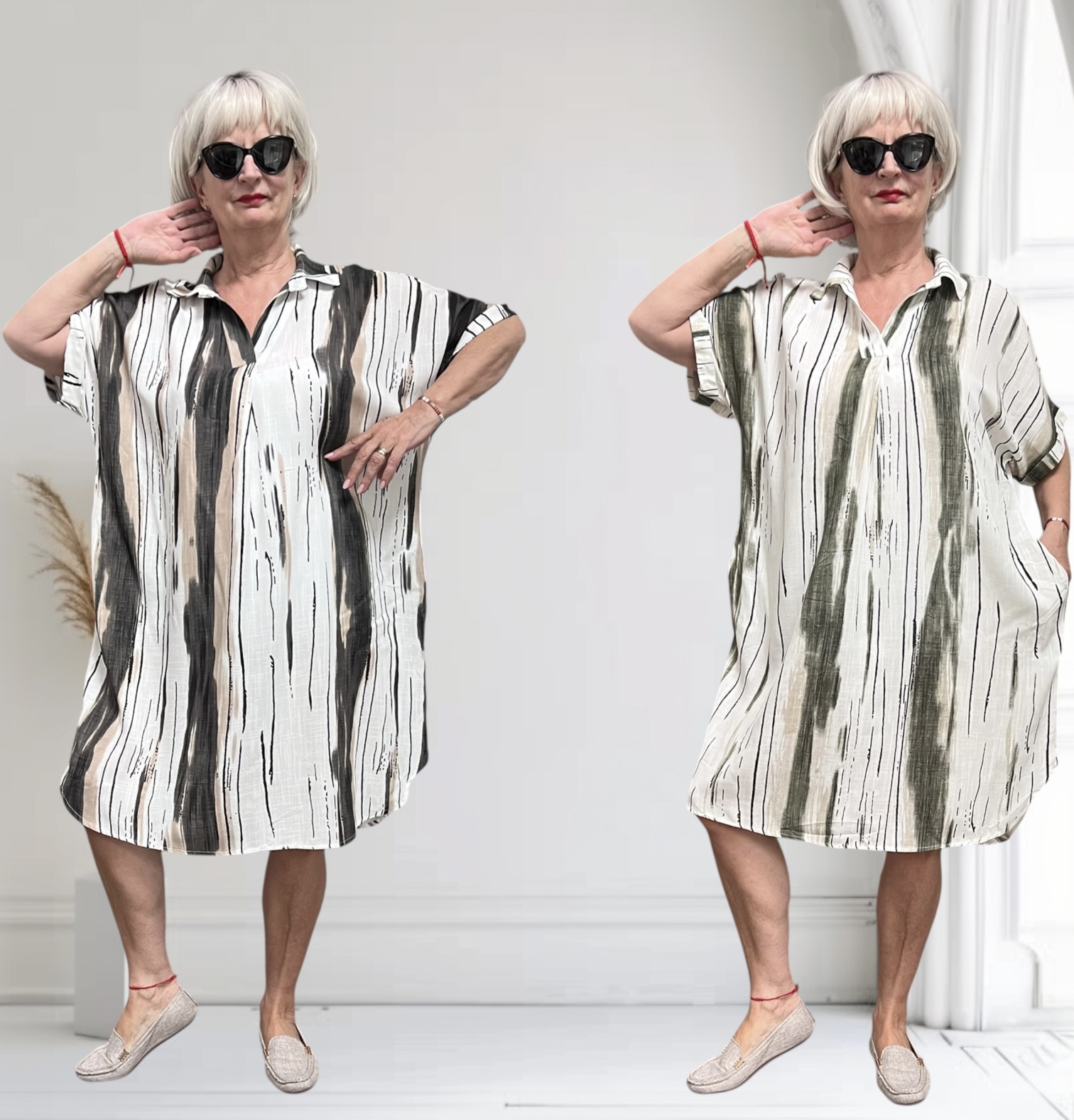 ITALIA MODA oversized visccose zomer jurk apart/in meerdere kleuren