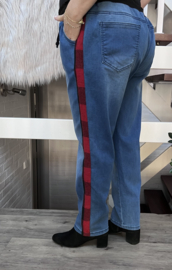 Vincenzo Allocca wijde katoen jeans broek zwart met bis ( extra groot)stretch