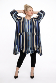 AKH oversized viscose A-lijn blazer/vest/tuniek met  zakken apart