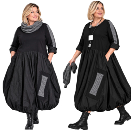 Vincenzo Allocca oversized katoen ballonjurk met sjaal apart/stretch zwart