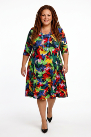 New Jersey viscose A-lijn jurk stretch