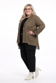 Funky Diva oversized katoen A-lijn blazer met inzet van tule stretch  /in meerdere kleuren