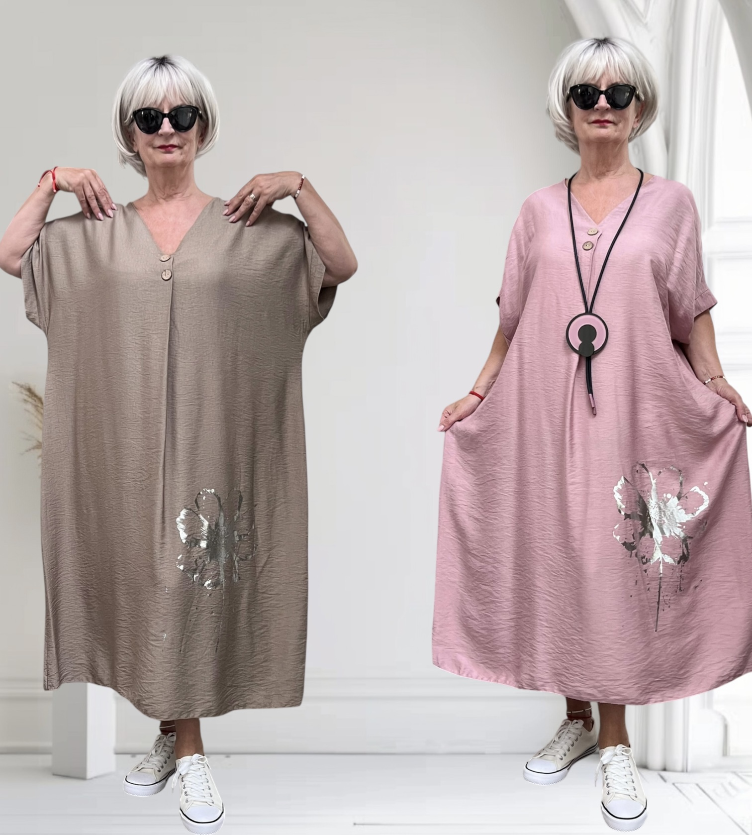 ITALIA oversized viscose zomer jurk/in meerdere kleuren