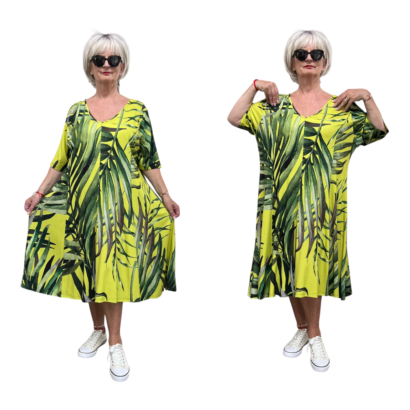 Ophilia viscose A-lijn jurk  stretch