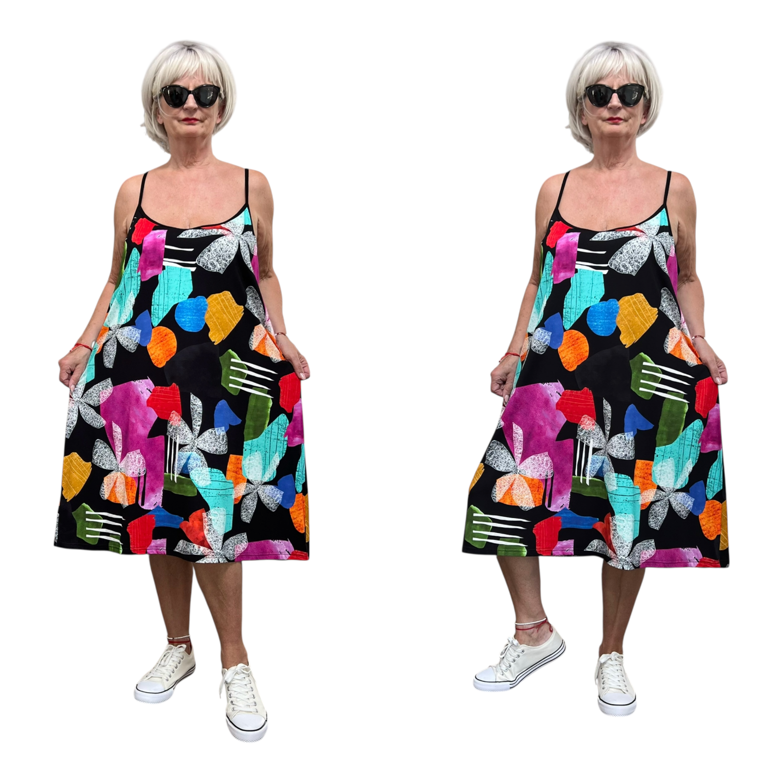 Ophilia viscose A-lijn tuniek/jurk  stretch