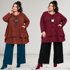 ITALIA  oversized viscose winter jersey mix tuniek apart/stretch /in meerdere kleuren