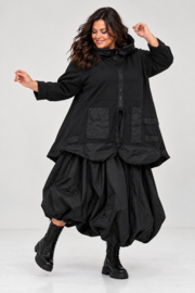 Vincenzo Allocca oversized katoen A-lijn jas/blazer/vest apart/stretch zwart