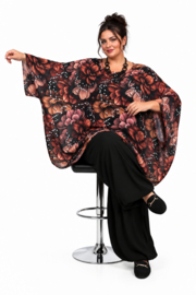 ITALIA MODA oversized chiffon tuniek/ poncho/gevoerd//in meerdere kleuren
