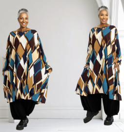 AKH jersey viscose oversized A-lijn jurk/tuniek apart stretch