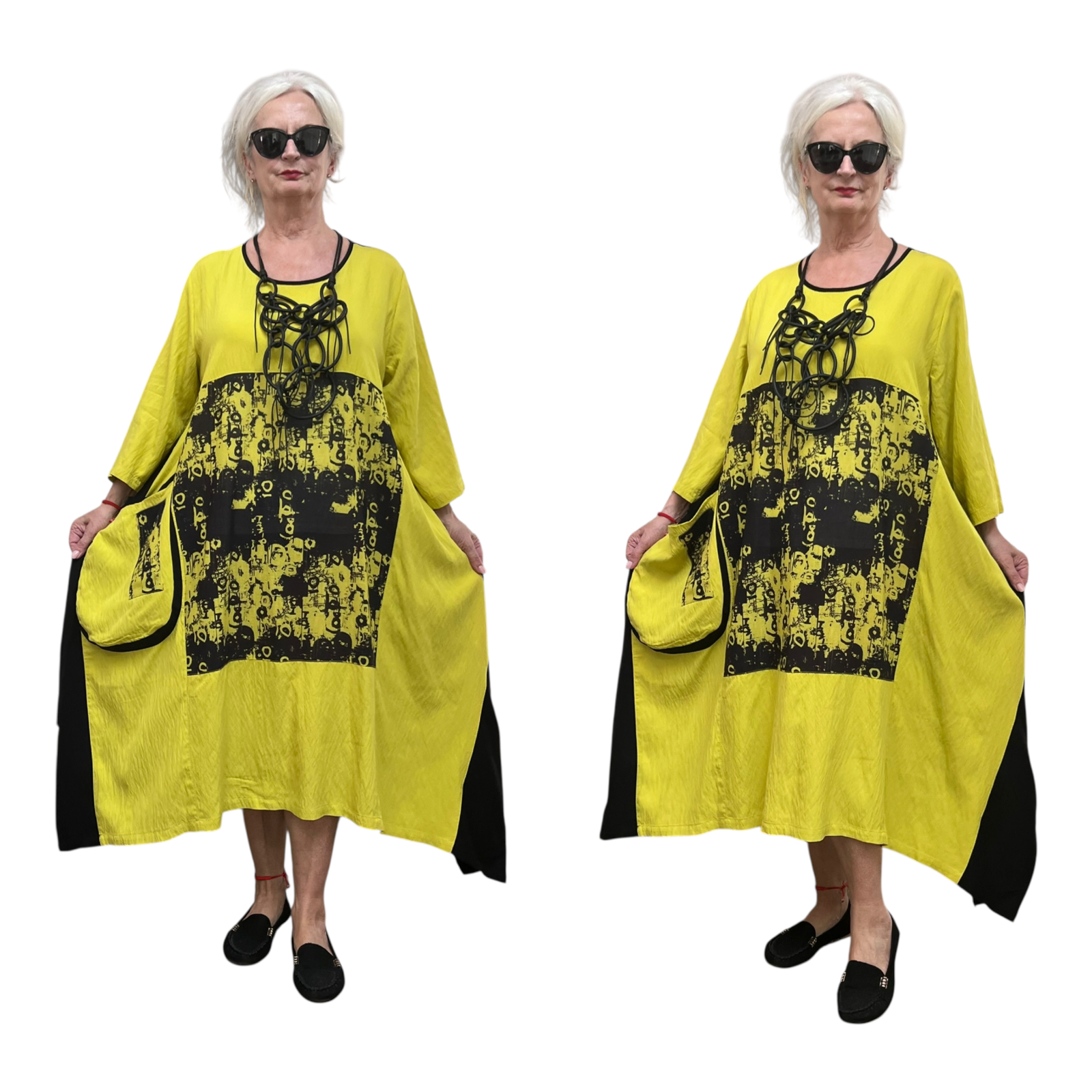 Zedd Plus viscose  A-lijn jurk