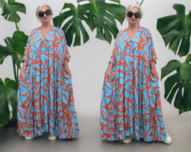 Vincenzo Allocca oversized viscose  BOHO A-lijn jurk apart