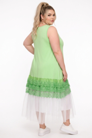 Moonshine jersey viscose  A-lijn tuniek  met KANT stretch apart