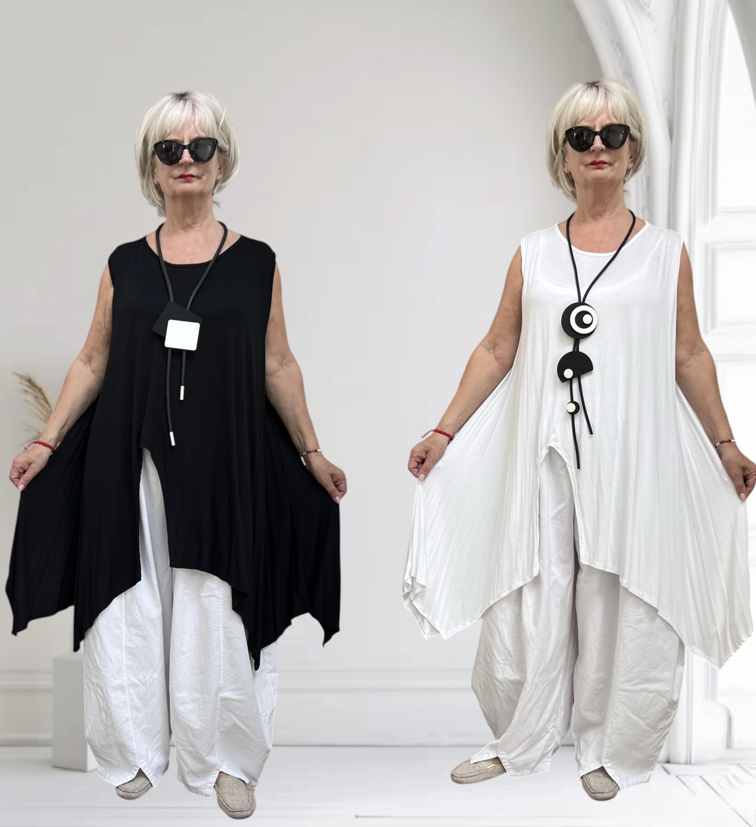 Moonshine  viscose  A-lijn tuniek stretch/in meerdere kleuren