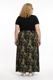 ITALIA MODA viscose tricot rok stretch/zwart /legergroen