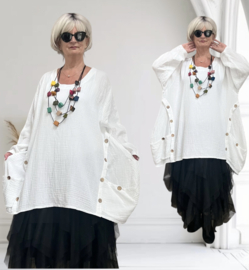 ITALIA MODA oversized mousseline katoen A-lijn tuniek