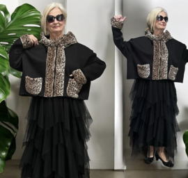 Vincenzo Allocca oversized korte jas/blazer/vest stretch zwart
