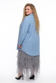 ITALIA oversized katoen jeans blouse/hemd/in meerdere kleuren