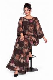 ITALIA MODA oversized chiffon A-lijn wijde jurk gevoerd/in meerdere kleuren