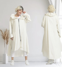 AKH viscose A-lijn zomer jas apart /stretch /wit/zwart/stretch