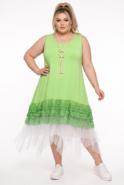 Moonshine jersey viscose  A-lijn tuniek  met KANT stretch apart