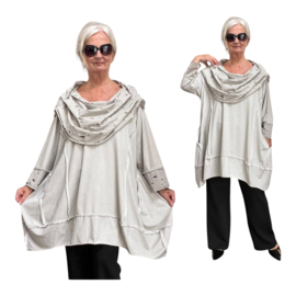 Vincenzo Allocca oversized de modieuze kleuring katoen A-lijn tuniek met aparte kraag  stretch