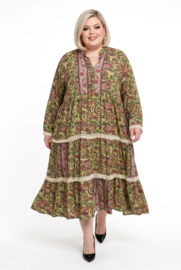 ITALIA oversized viscose/zijde  A-lijn zomer jurk